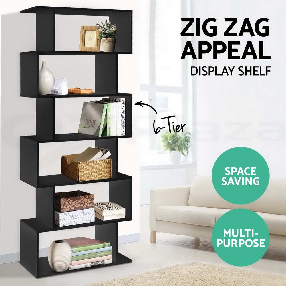 Artiss 5-Tier Display Shelf Bookcase Storage Free Standing 2-Tone Particle board