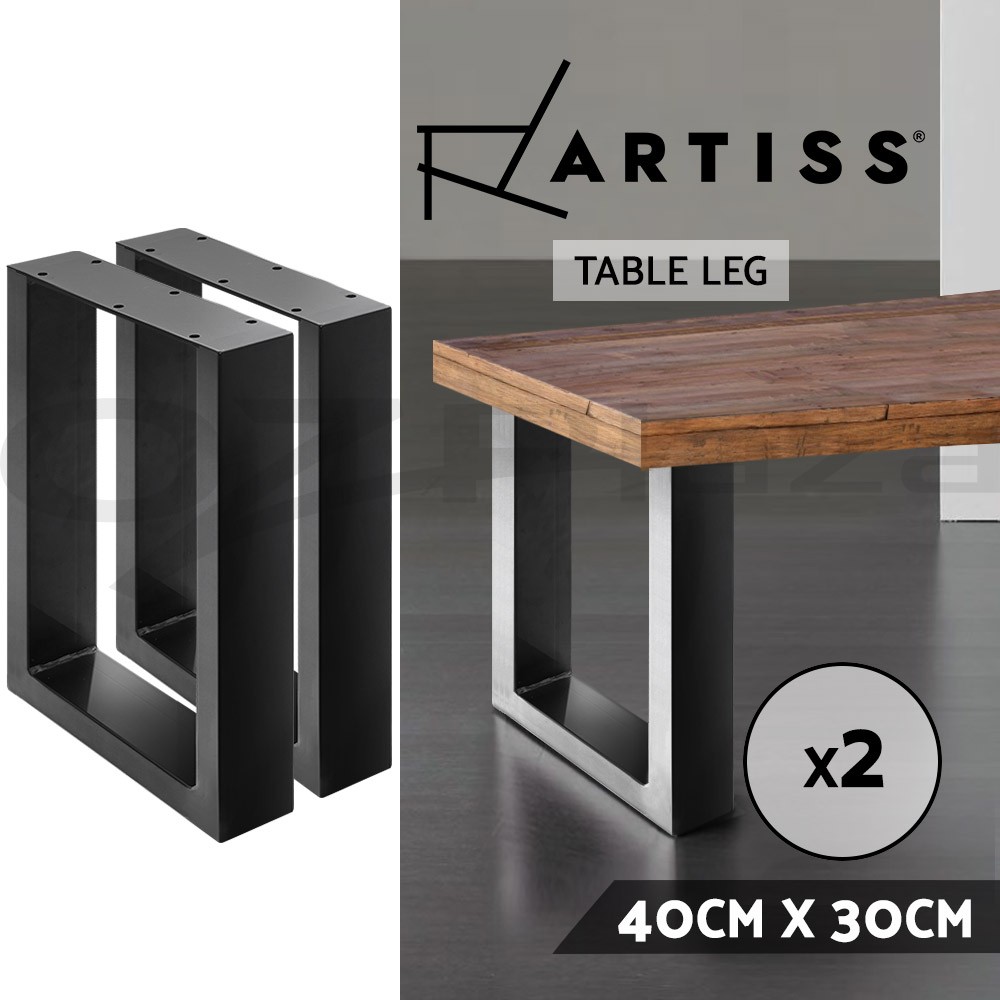 Artiss 2x Industrial BOX Shape Table Legs Black 40cm DIY Coffee table Benches