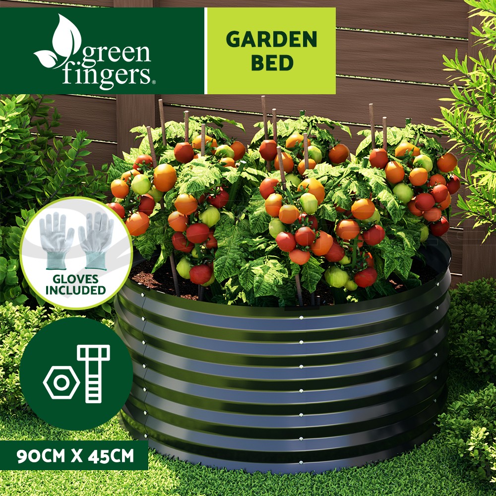 Greenfingers Raised Garden Bed Galvanised Steel 90X45cm Outdoor Grey Herbs Tub