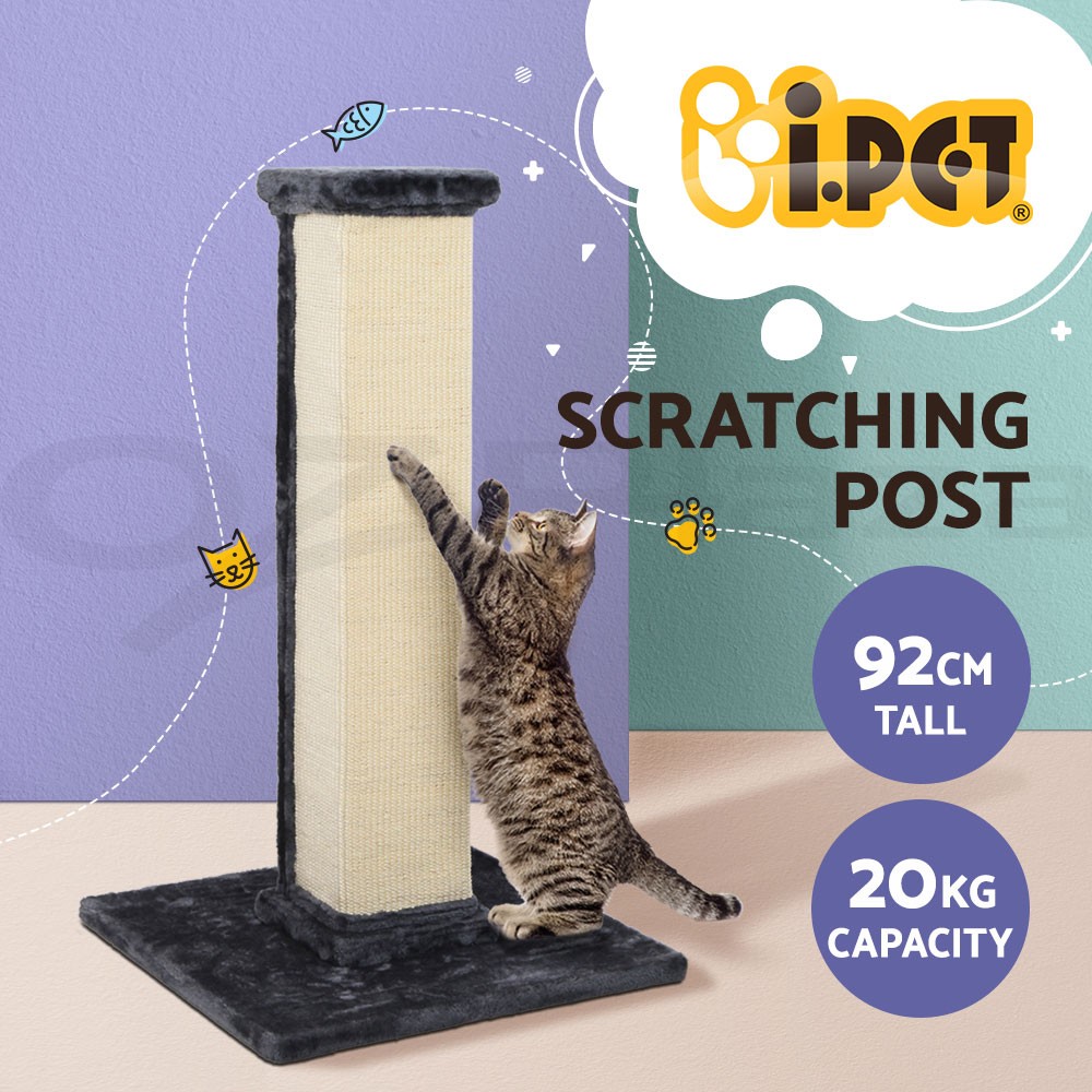 i.Pet Cat Tree Scratching Tower 92cm Sisal Plush Velvet Grey Climbing Playing