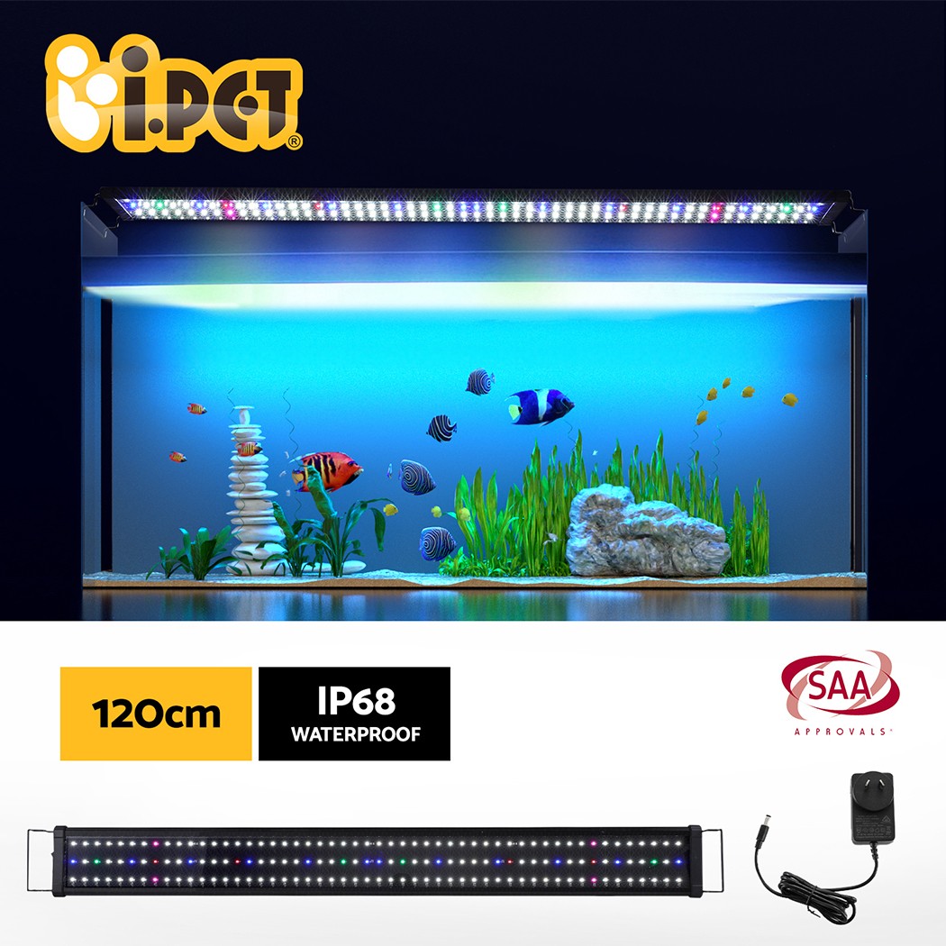 i.Pet Aquarium LED Light 115cm 30W 5-Colour 2835 Fish Tank Extendable Brackets