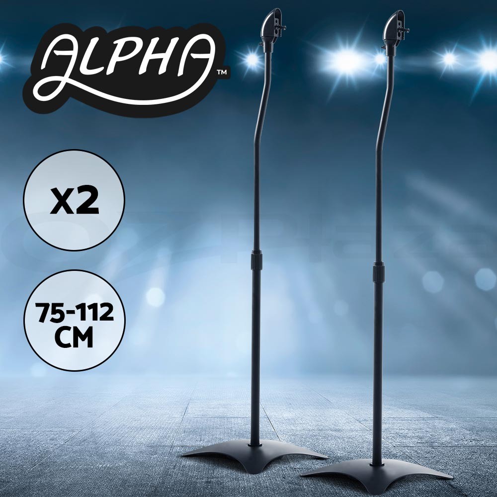 Alpha Speaker Stand 75-112cm Adjustable Height Surround Sound Black 2pcs Steel