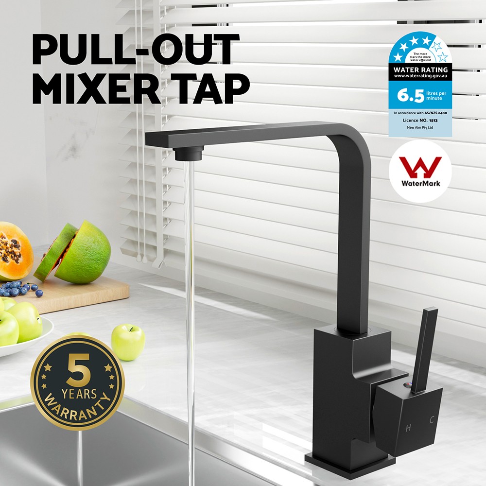 Cefito Kitchen Mixer Tap Black 360 Swivel 35mm Ceramic Cartridge WELS 4-star