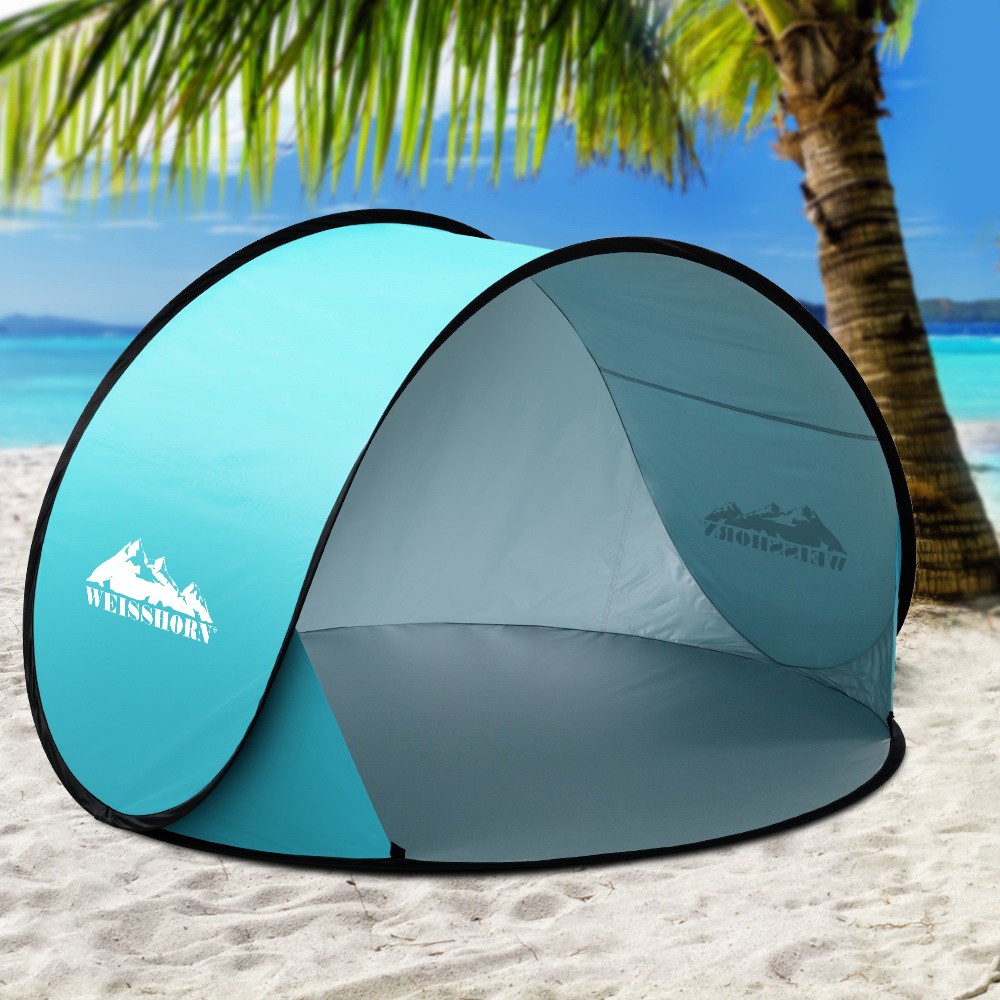 Weisshorn Beach Tent 3 Person Pop Up Portable Blue 148cm 190T Polyester Dome