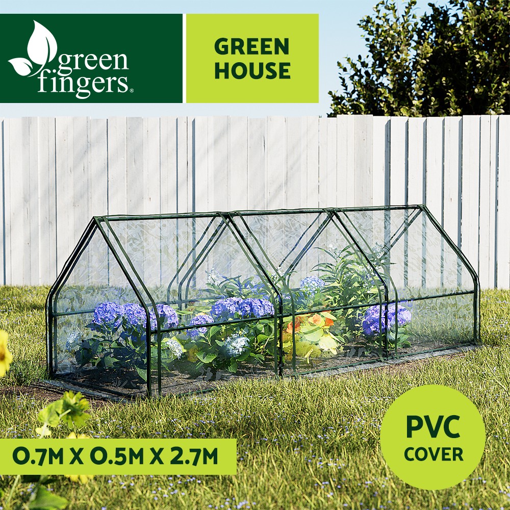 Greenfingers Mini Greenhouse Raised Garden Bed PVC Cover Transparent 92x270x92cm