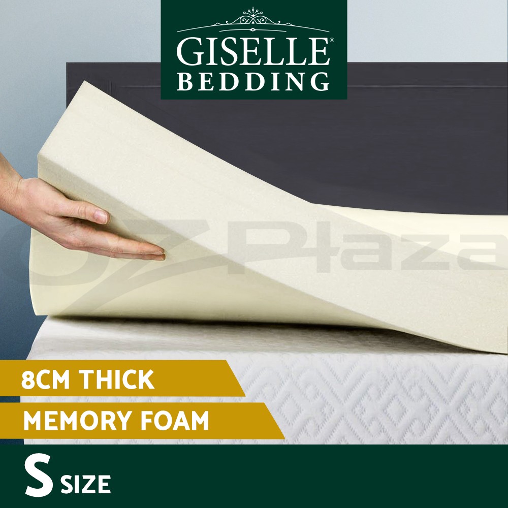 Giselle Memory Foam Mattress Topper Protector 8cm Bamboo Waterproof Soft Cover