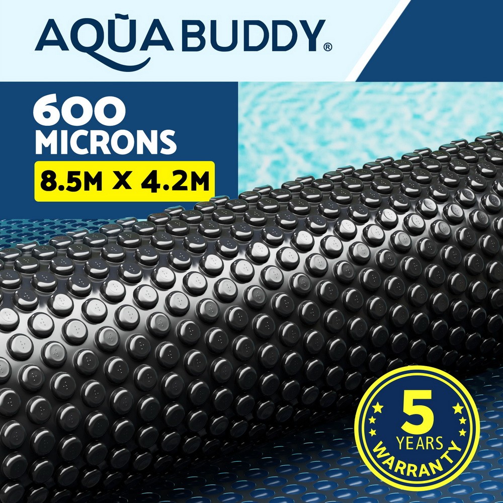 Aqua Buddy Solar Pool Cover 600 Micron Bubble Heat Blanket Blue Black 8.5x4.2m
