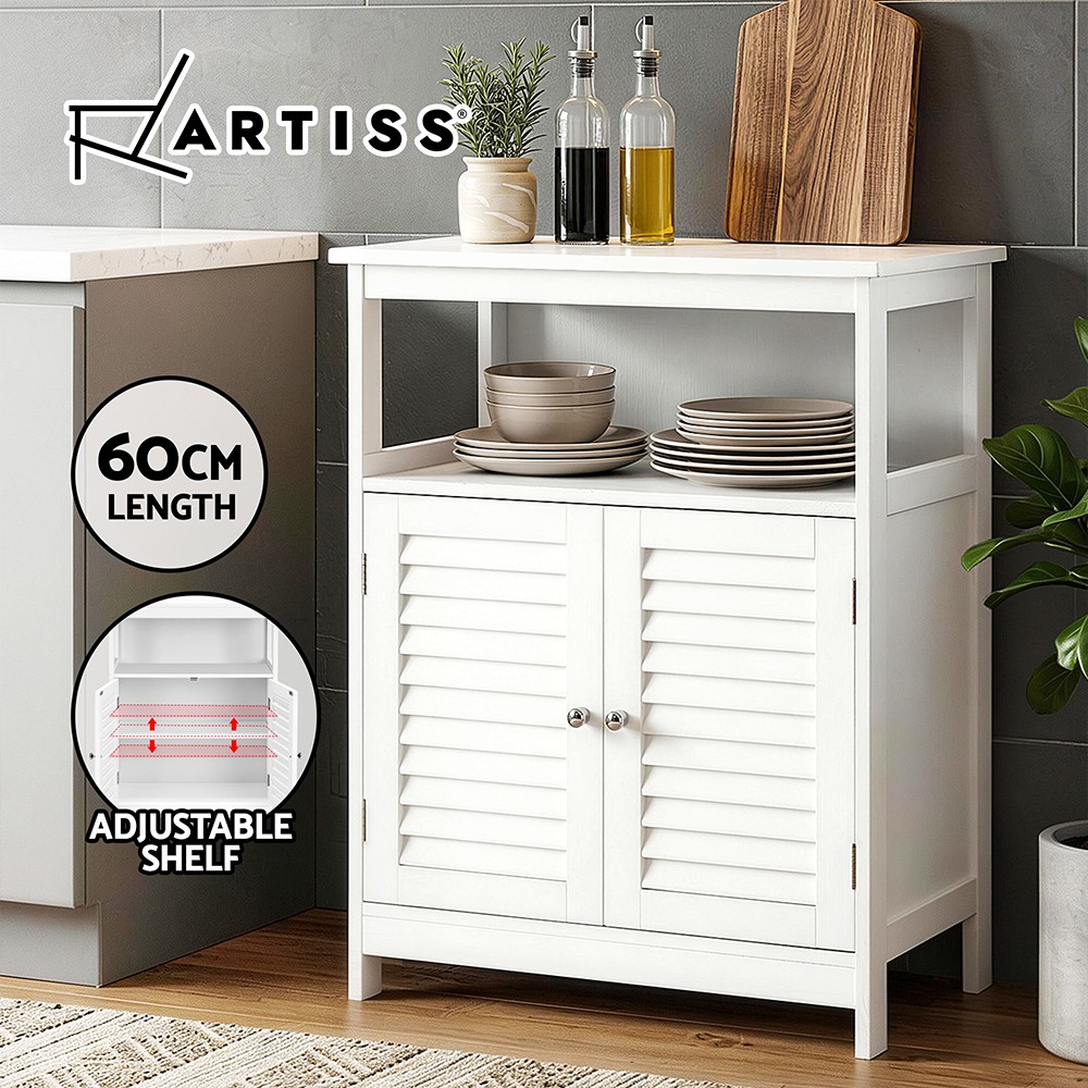 Artiss Bathroom Storage Cabinet Sideboard White 60cm 30cm 80cm Magnetic Closure