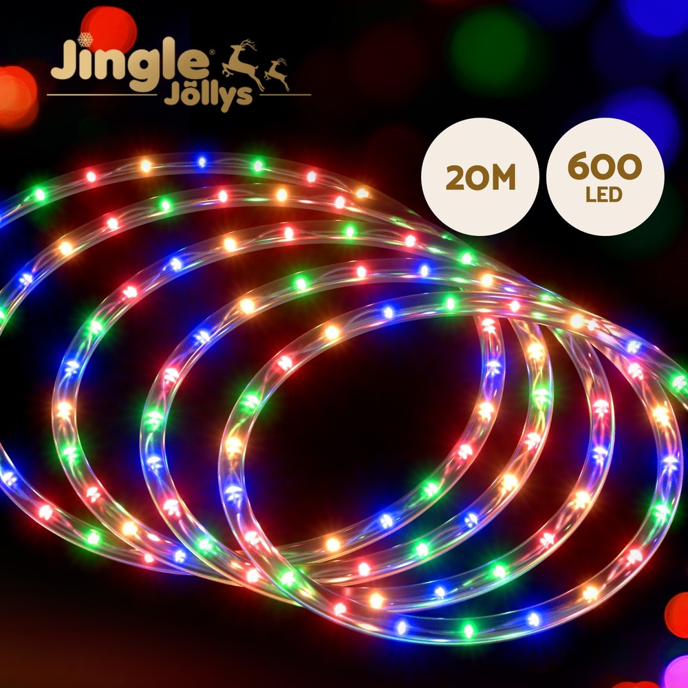Jingle Jollys 30M Christmas Rope Lights 300 LED Multi-coloured Indoor/Outdoor