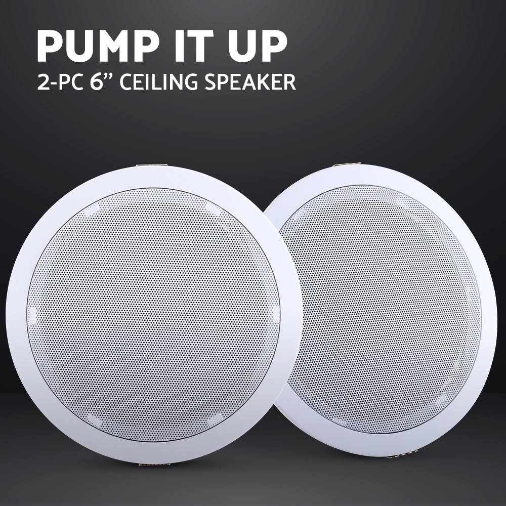 Giantz MSR127 6-inch White Round Ceiling Speakers 80W Wired In-Wall Audio 2 pcs