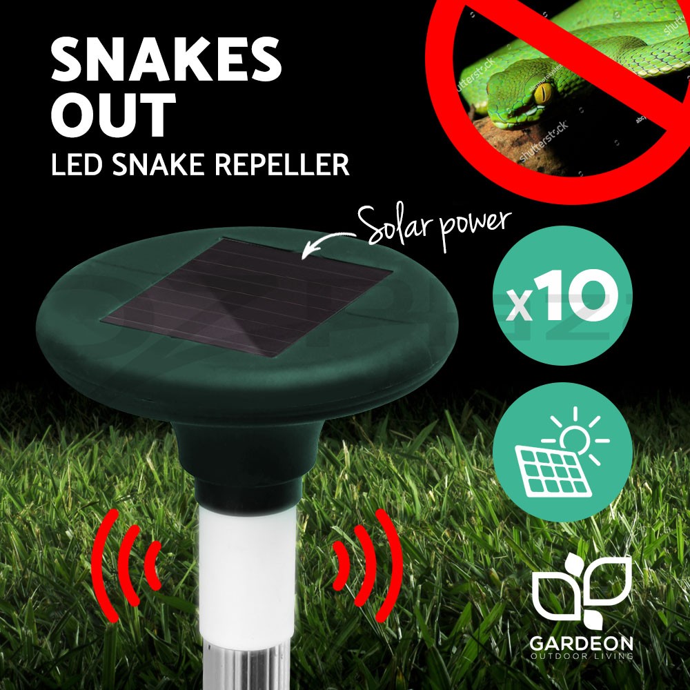 Gardeon Solar LED Snake Repeller Sonic Pulse Vibration Rodent 10 PCS Australian