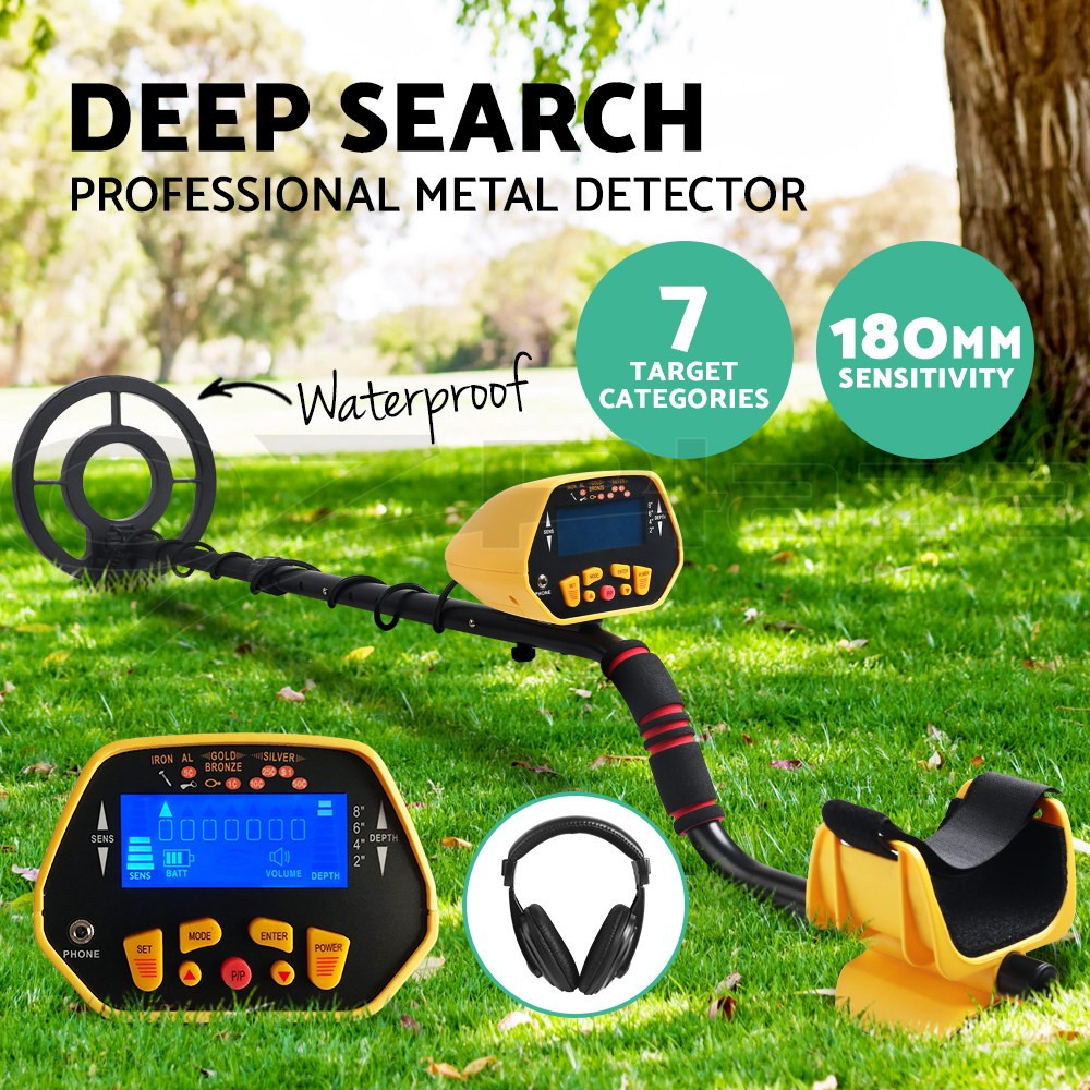 Weisshorn 1028 Metal Detector 180MM Sensitive Waterproof LCD 7.5kHz Headphone