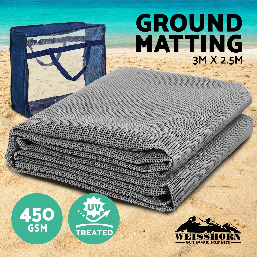 Weisshorn Annex Matting 3M x 2.5M Grey Foamed PVC Non-slip UV-treated Carry Bag