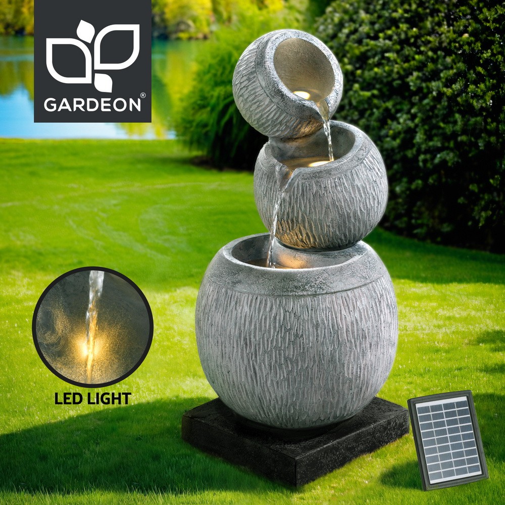 Gardeon Solar Water Feature Fountain Polyresin Cascading Outdoor Garden Bird