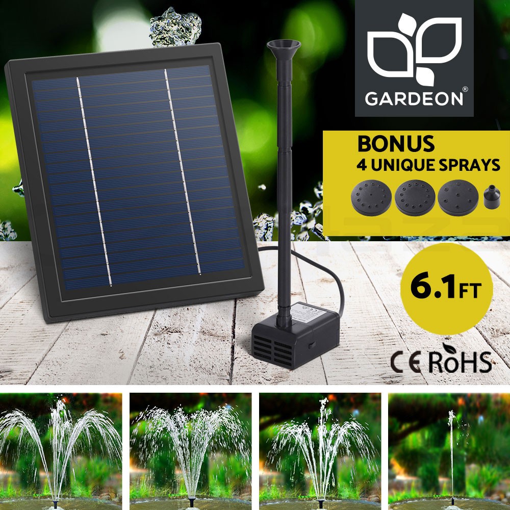 Gardeon Solar Pond Pump Water Fountain Submersible Outdoor 440L/H 6.1FT 4 Nozzle