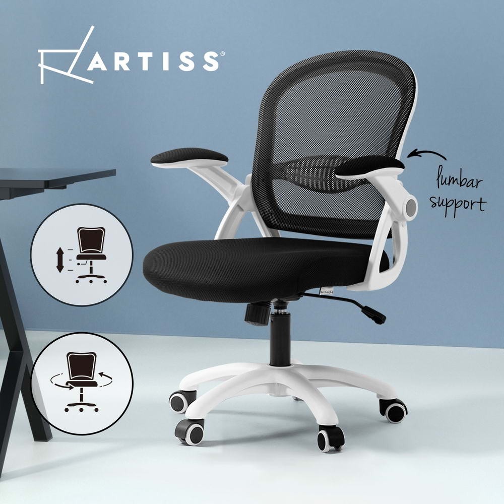 Artiss Galene Mesh Office Chair Adjustable Height 120kg Black White 360rotating