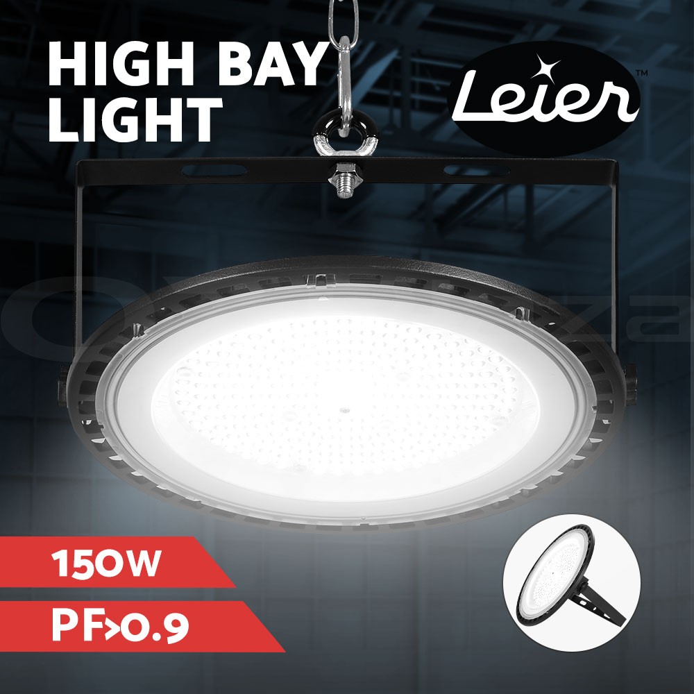 Leier LED High Bay Lamp 150W IP65 15000 Lumen Warehouse Workshop SAA Cable Plug