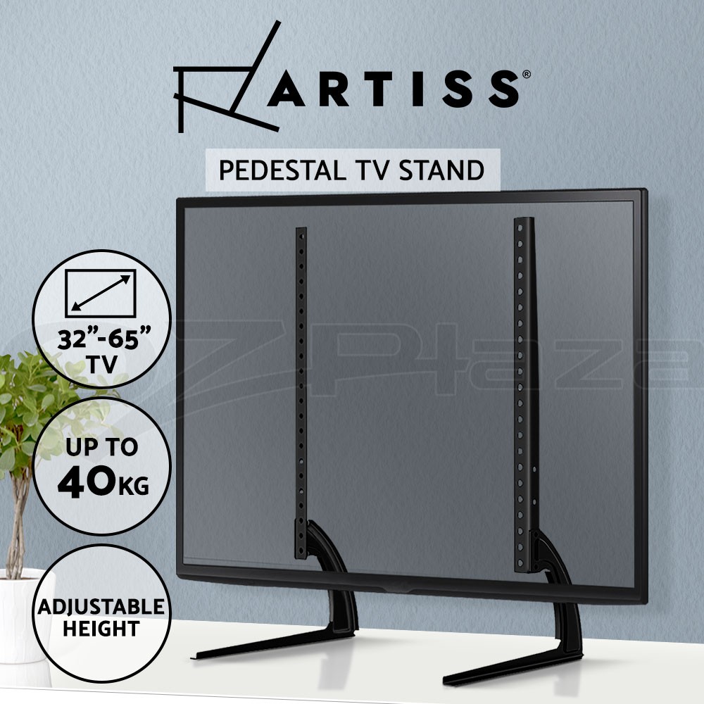 Artiss Pedestal TV Stand Bracket Mount 32 to 65 Inch Black VESA 40kg Flexible