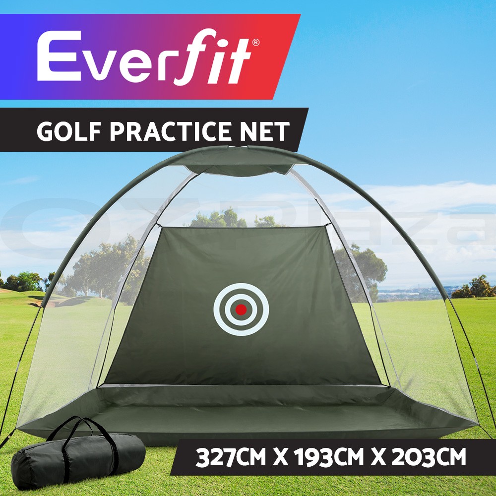 Everfit Golf Practice Net 3M Portable Indoor Outdoor 327x193x203cm Dark Green