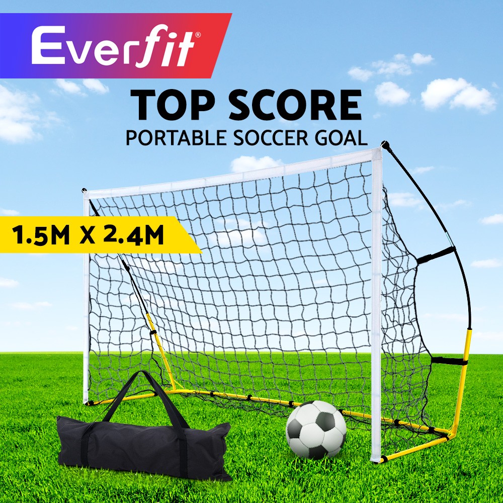 Everfit Portable Soccer Goal Net Outdoor Training 240cm Powder-coated Steel PE