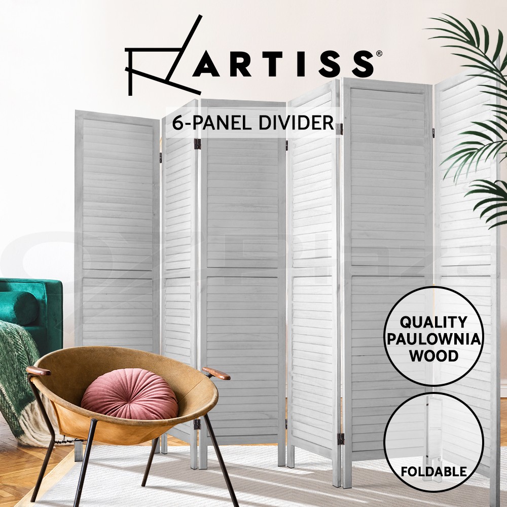 Artiss Room Divider Screen 3/4/6/8 Panel Folding Paulownia Wood 170cm Privacy