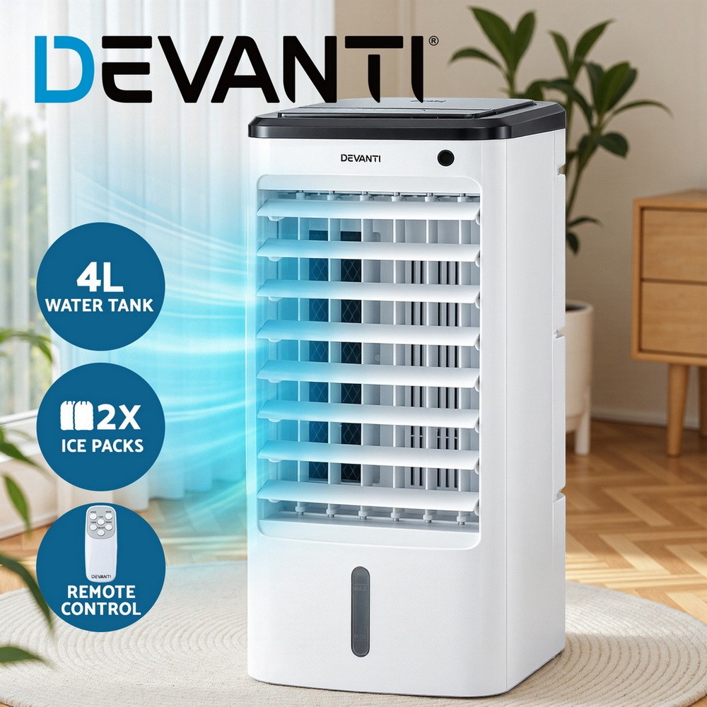 Devanti 3-in-1 Evaporative Air Cooler 4L Portable Remote Control Humidifier Fan
