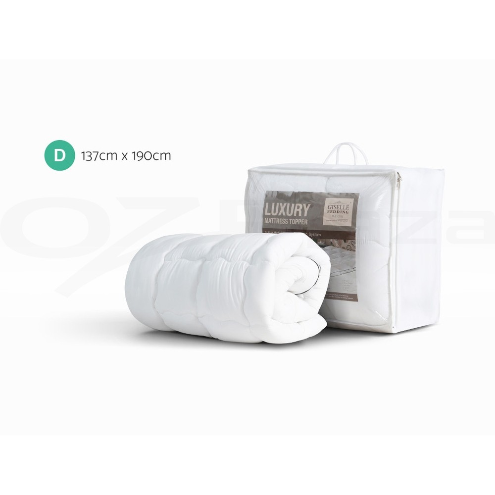 Giselle Bedding Pillowtop Mattress Topper 5cm Soft White microfibre Anti-allergy