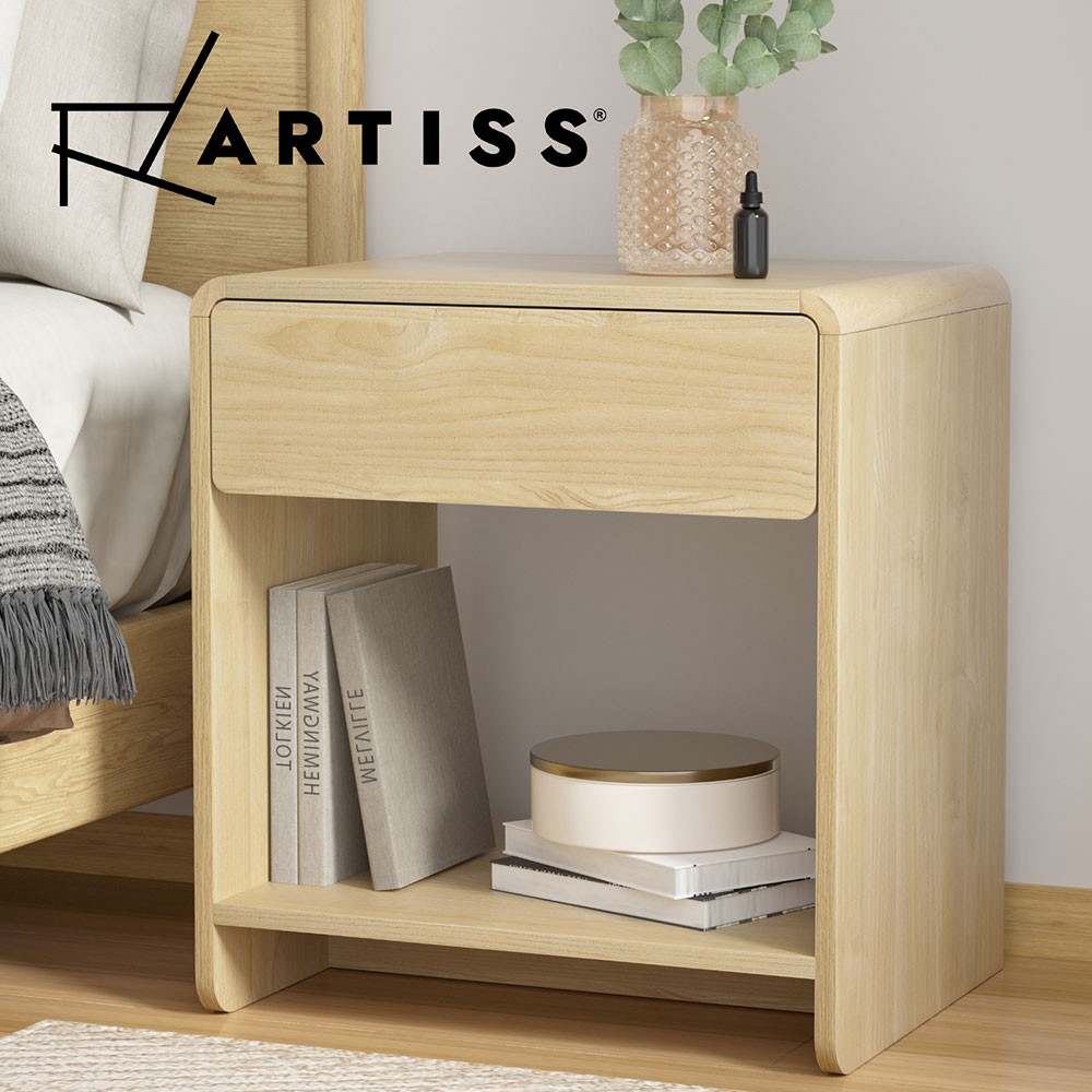 Artiss Bedside Table Nightstand 1 Drawer Shelf Particle Board 50cm 40cm 55cm