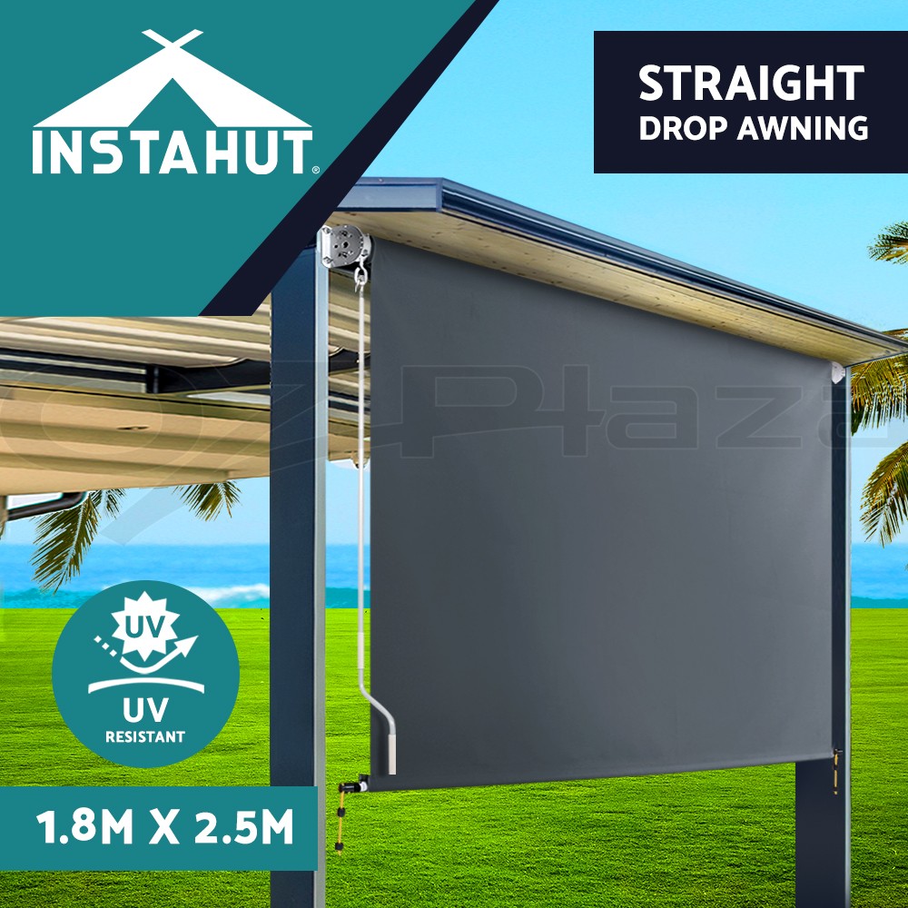 Instahut Retractable Outdoor Awning Privacy Screen 1.8X2.5M Aluminium Modern