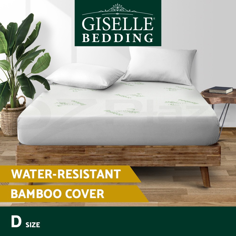Giselle Bedding Bamboo Mattress Protector Double 300gsm Water-resistant 40cm
