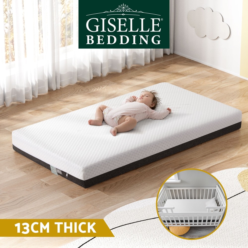 Giselle Bedding Baby Cot Mattress 71cm 130cm 13cm Gel Memory Foam Breathable