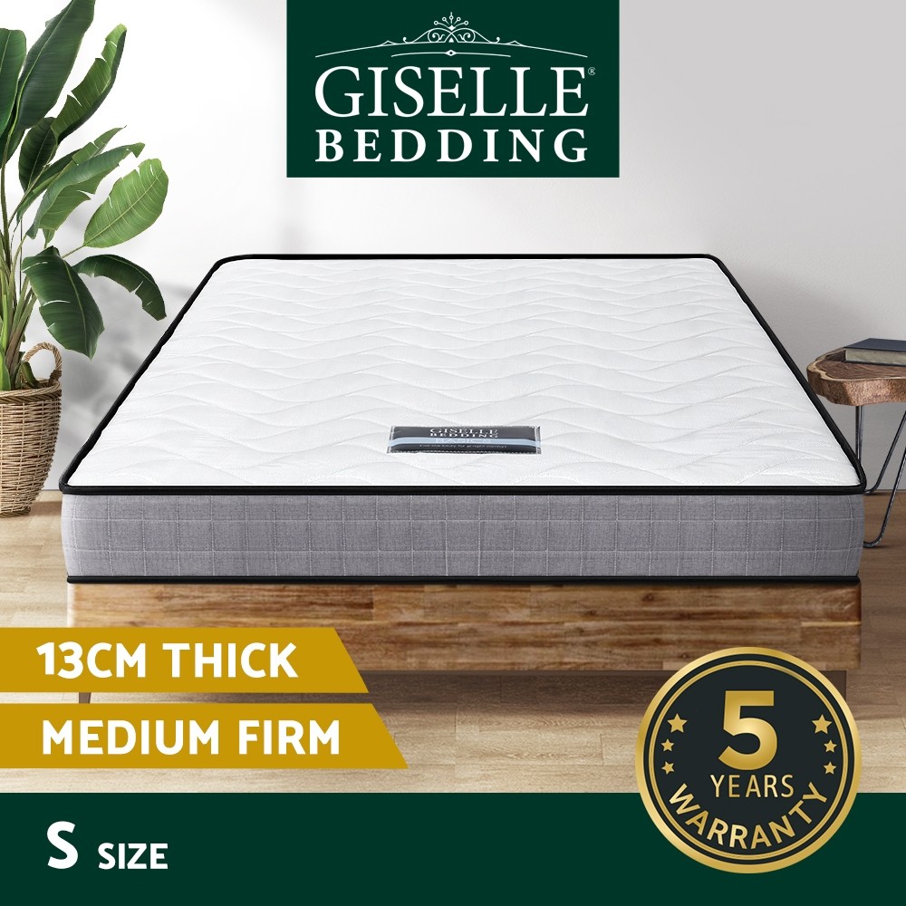 Giselle Bedding Alessio Mattress 13cm Bonnell Spring Medium Firm Single 91cm Top
