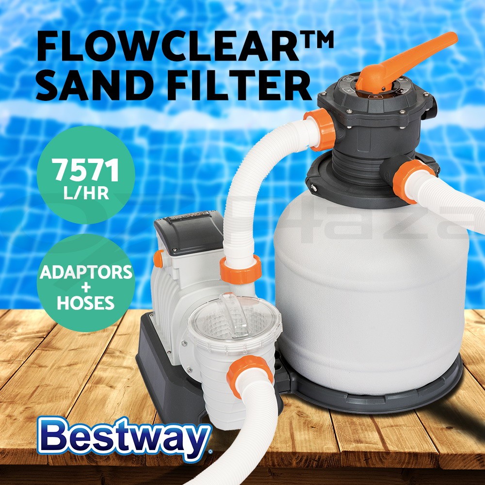 Bestway Pool Cleaner Vacuum Filter Pump 1500 GPH Above Ground Pools 6m Hose