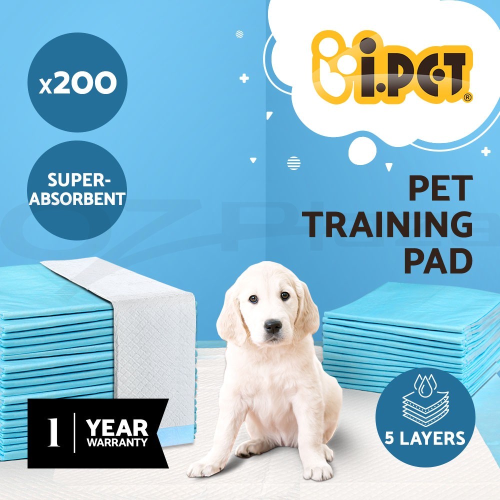 i.Pet Training Pads 200 Puppy Toilet Dog Pee 60x60cm Super Absorbent Blue Mat