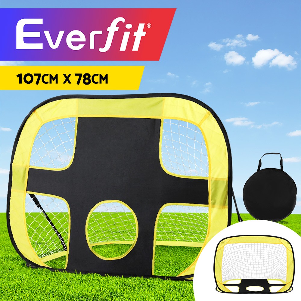 Everfit Portable Soccer Football Goal Net Rebound Target Training Green Foldable