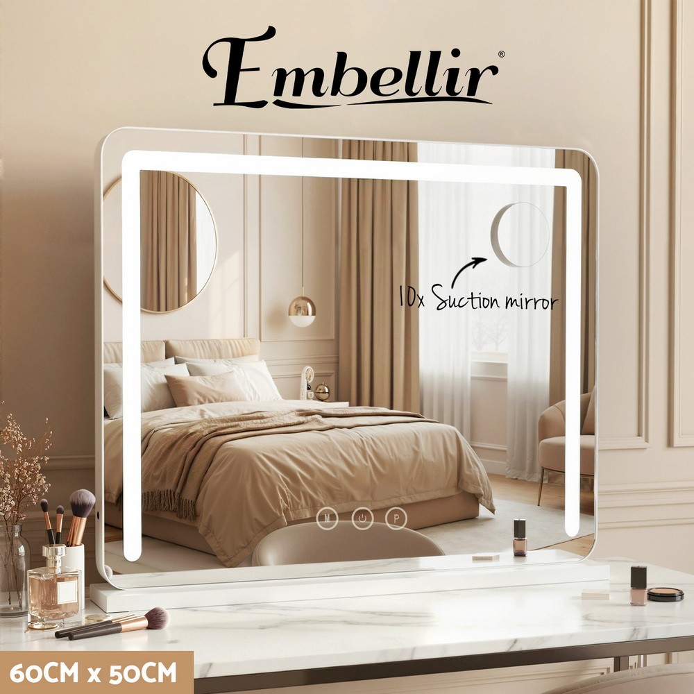 Embellir Makeup Mirror Hollywood 60x50cm LED Lighted 5X Magnifying Modern White