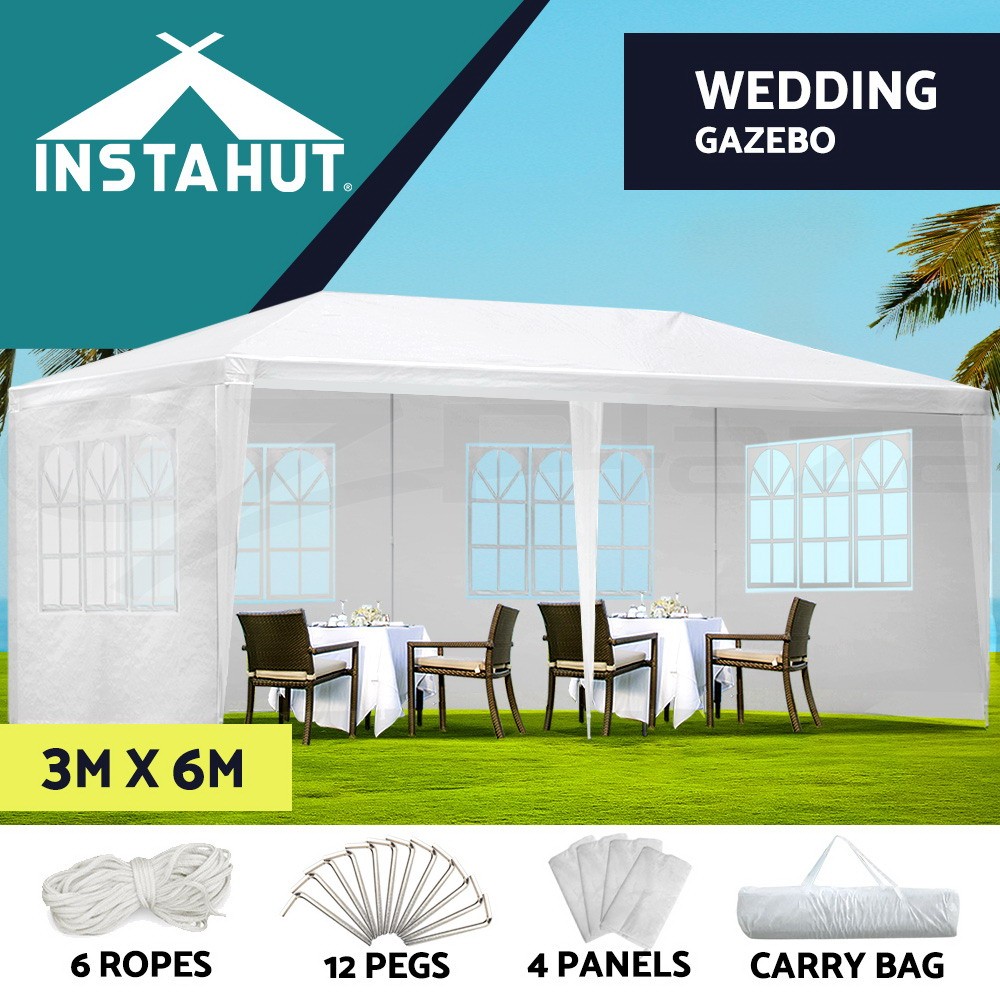 Instahut Gazebo 3x6m Marquee Canopy Outdoor Wedding Party Camping Waterproof
