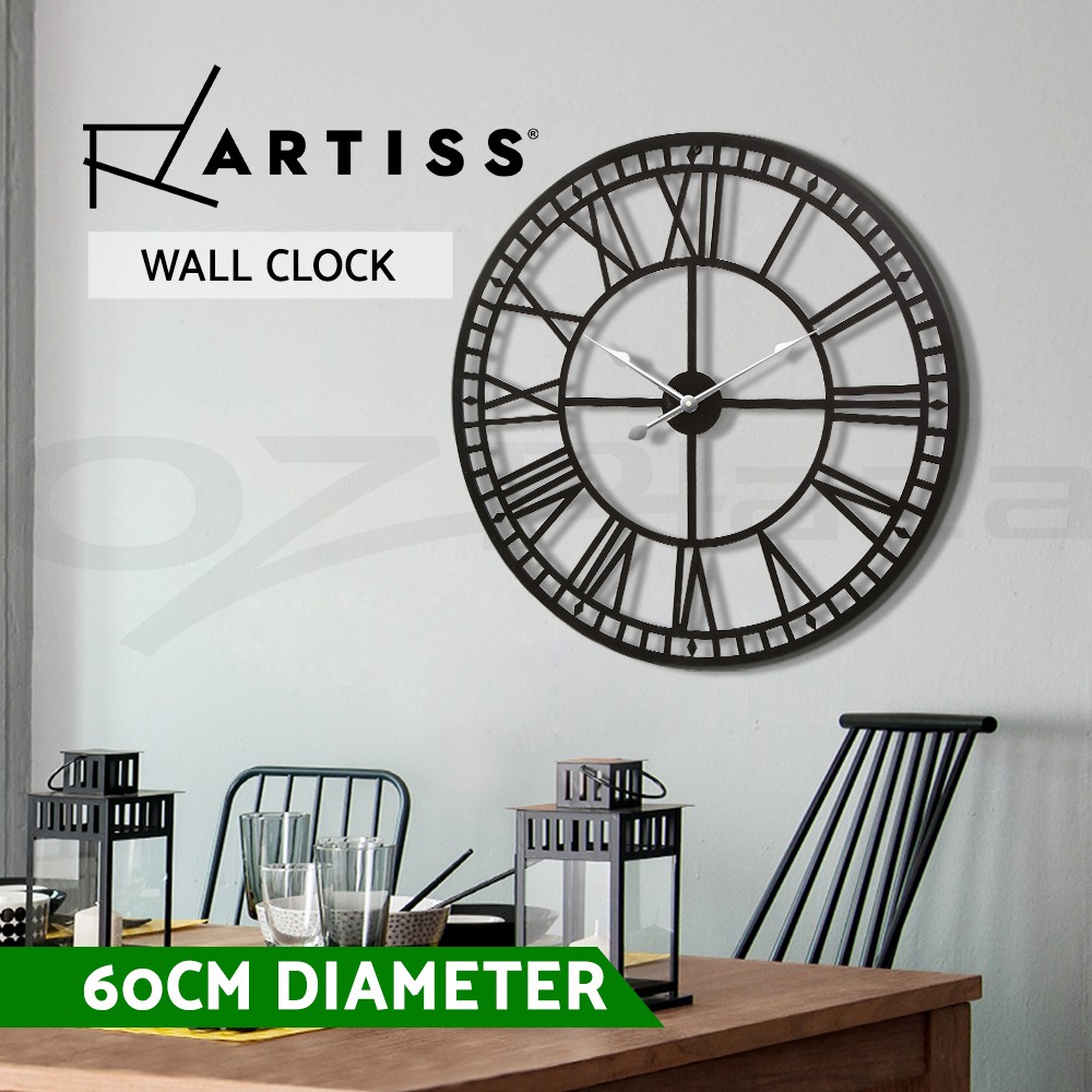 Artiss Large Wall Clock Northern European 60CM Metal Round Home Office Decor