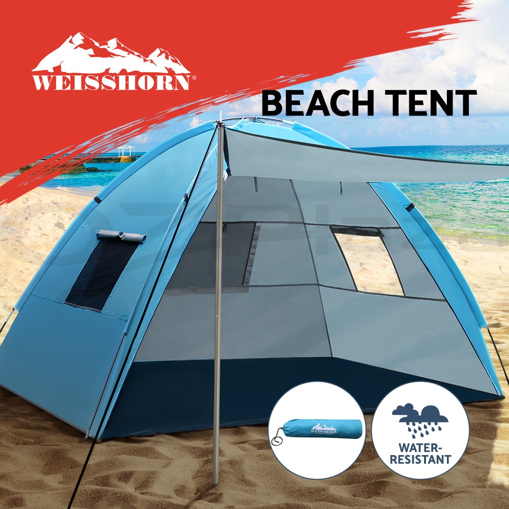 Weisshorn Beach Tent 4 Person TENT-C-BEA-4P Blue Polyester UPF50 UV Resistant