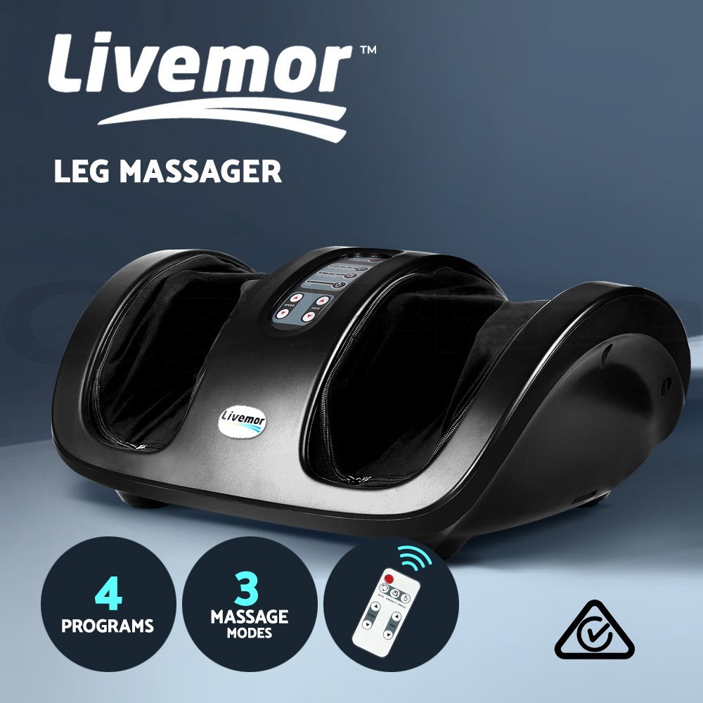 Livemor Foot Massager Shiatsu Electric Kneading Remote Control 48W 3 Levels