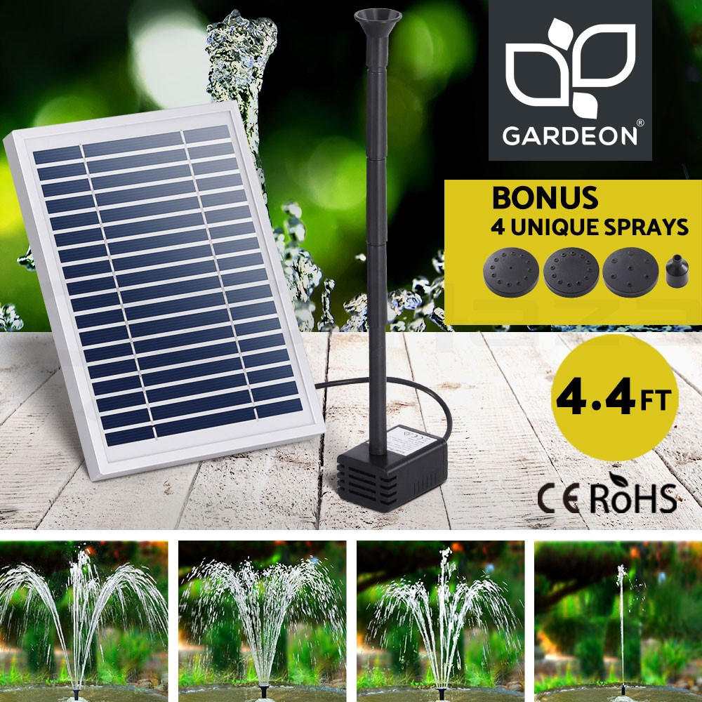 Gardeon Solar Pond Water Fountain Submersible Filter Outdoor 250L/H IP68 4.4FT