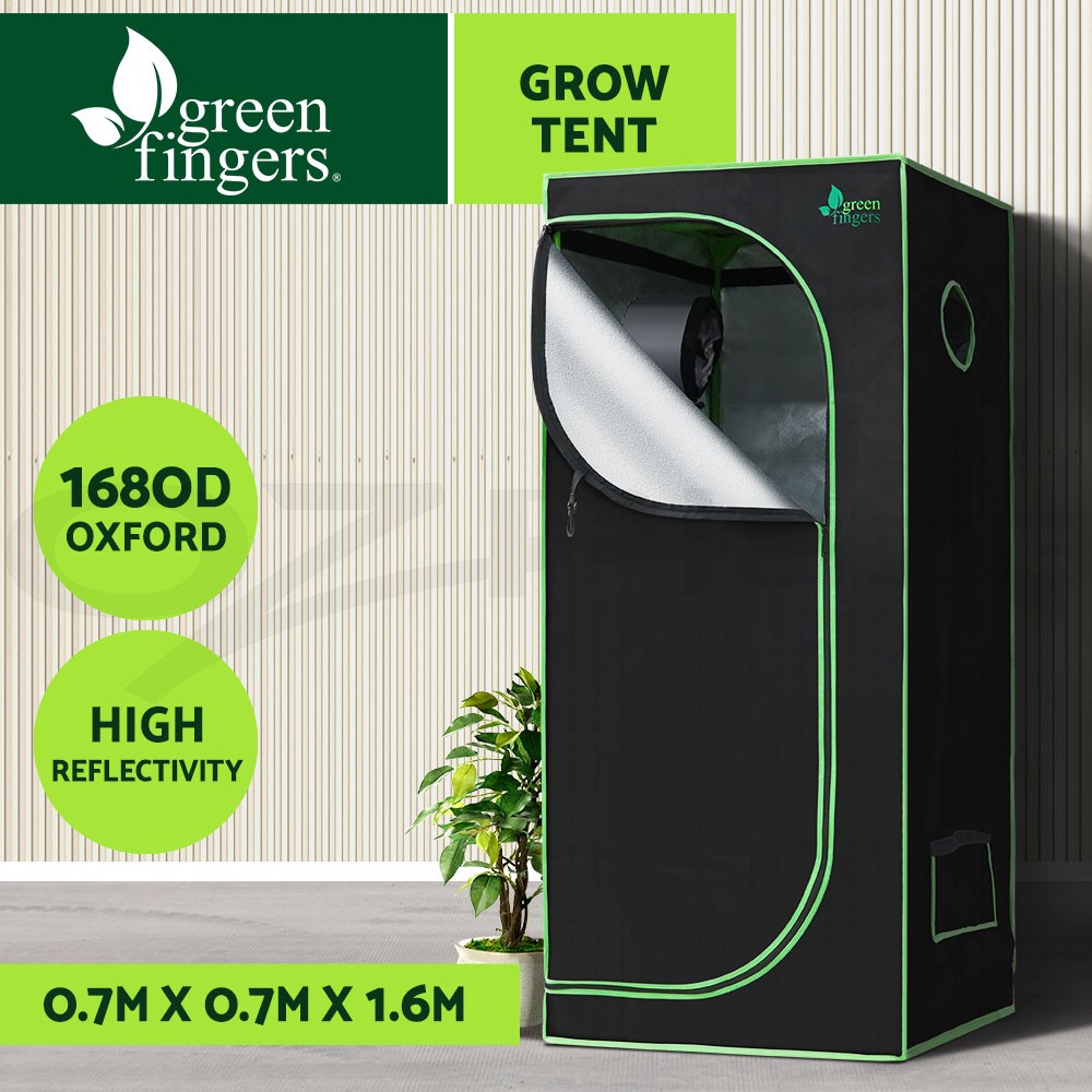 Green Fingers Grow Tent 70X70X160CM 1680D Hydroponics Indoor Plant System Kit