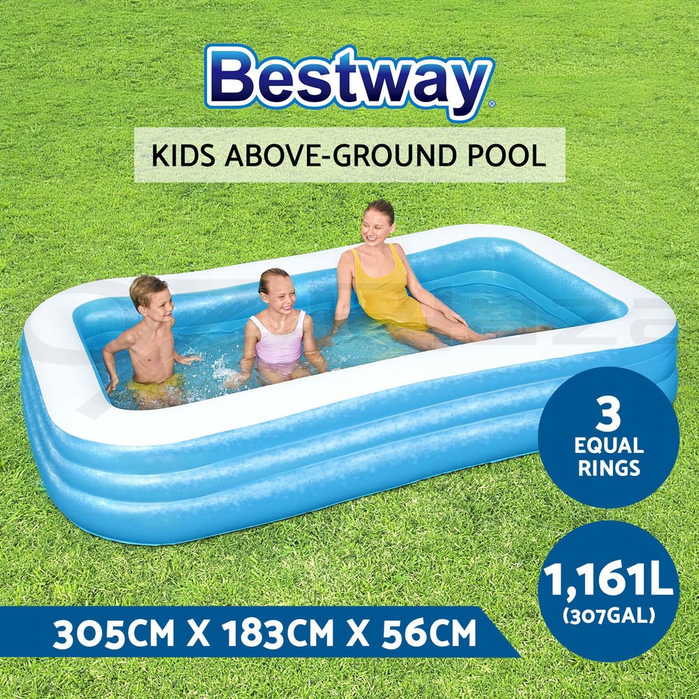 Bestway Inflatable Kids Above Ground Swimming Pool 305x183x56cm 1161L 3-ply PVC