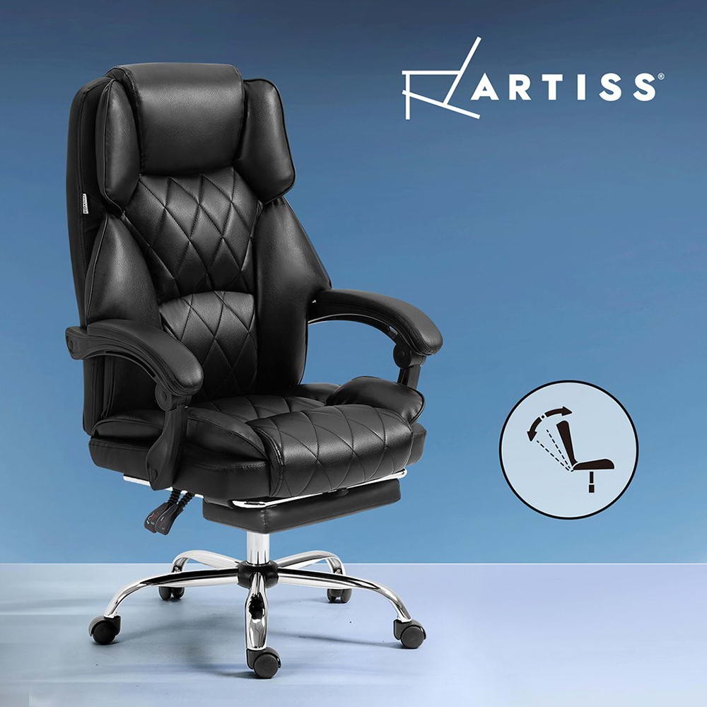 Artiss Flexi Office Chair High-Back Leather Footrest Recline Adjustable Height