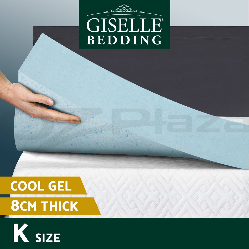 Giselle Bedding Memory Foam Mattress Topper COOL GEL BAMBOO Cover 8CM washable