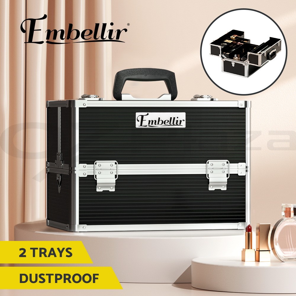 Embellir Beauty Case Makeup Travel Bag CASEMUHZ7002BK Black 23cm x 36cm x 27cm