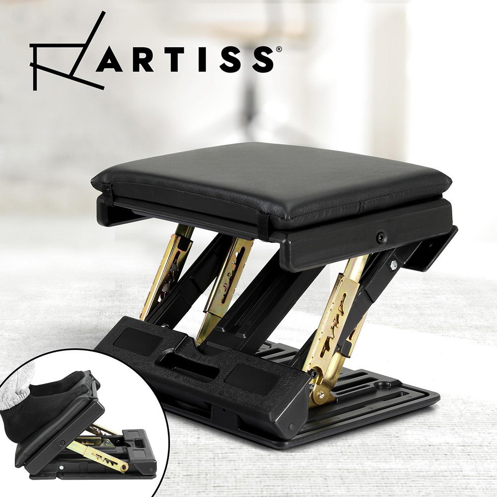Artiss Footrest Under Desk Adjustable Height Angle Acupressure Black Massage Pad