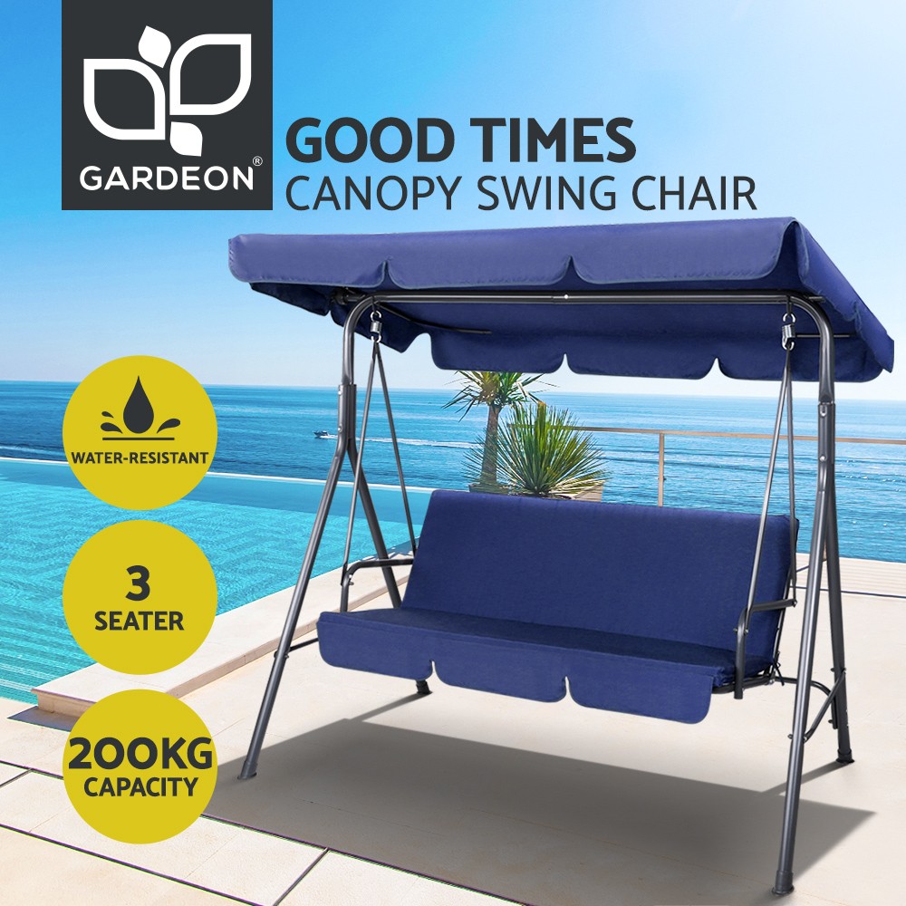Gardeon Outdoor Swing Chair Canopy 3 Seater GSC-MAJKA-3S-NY Adjustable 170cm
