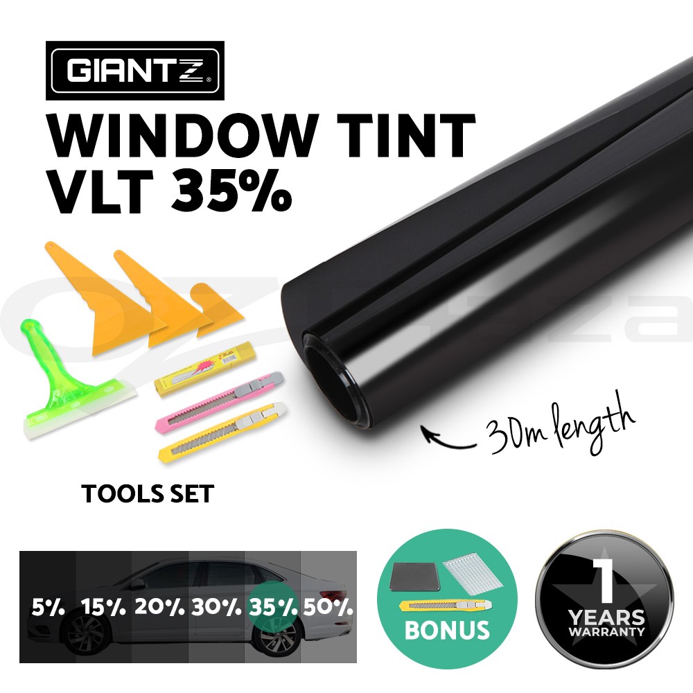 Giantz Window Tint Film Black Roll 35 VLT 100cm 30m Tinting Tools Kit UV 99