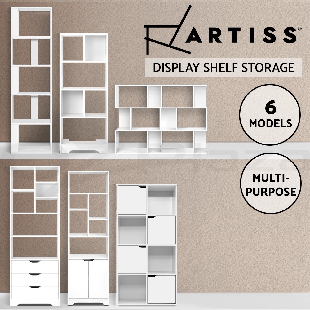 Artiss Display Shelf Bookshelf Model 1 3-tier Zig-zag Particle Board Veneer 60cm